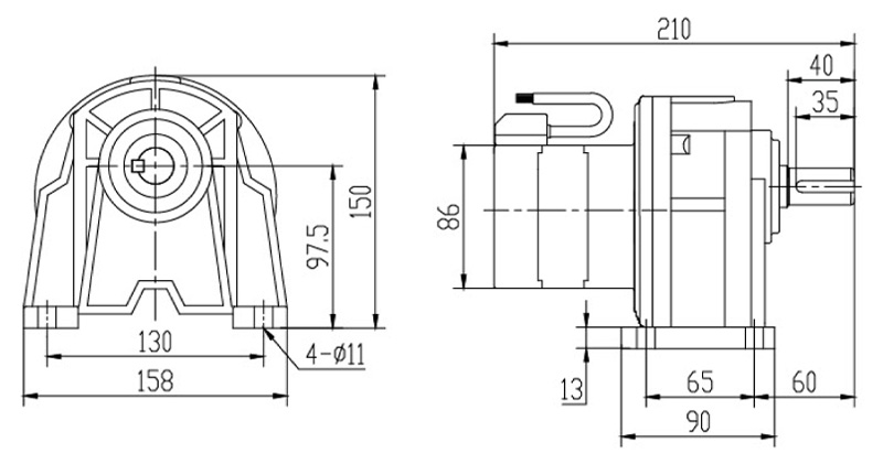 SH22-200W微型永磁减速电机图纸